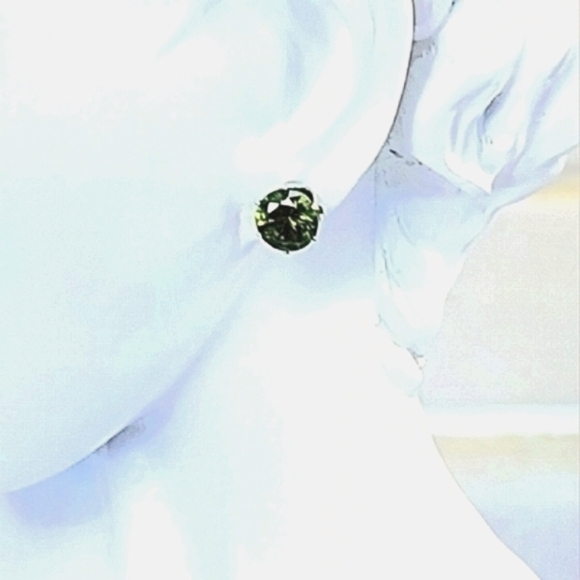 PERIDOT 8mm SURGICAL STEEL POST STUD EARRINGS - Picture 1 of 5